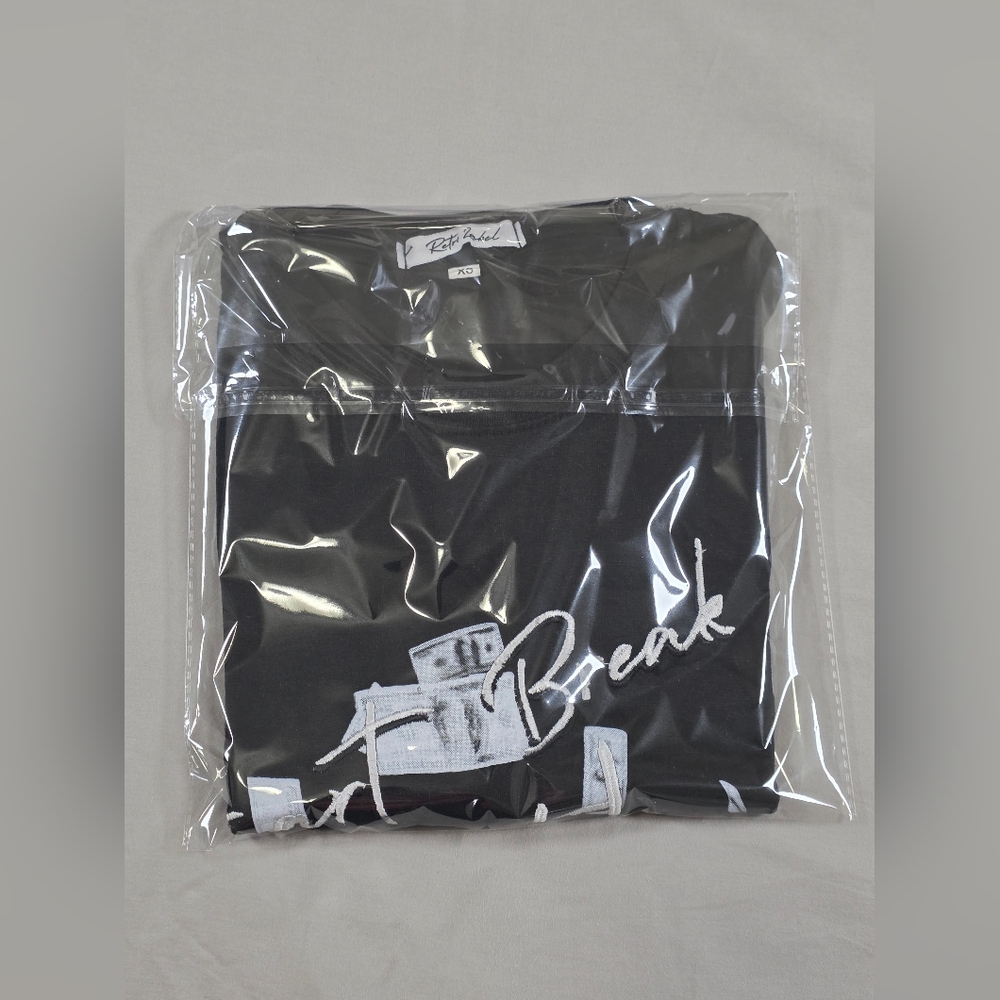 Black Graphic T-Shirt with Heart Break Hotel Design - Picture 7 of 8